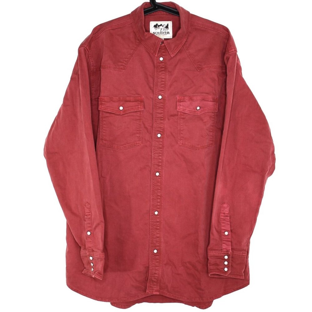 Schaefer Outfitter Mens XLT XL Tall Western Denim Snap Button Up Shirt NEW G1436